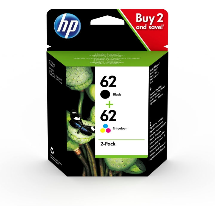 Original HP N9J71AE / 62 print head cartridge Multipack