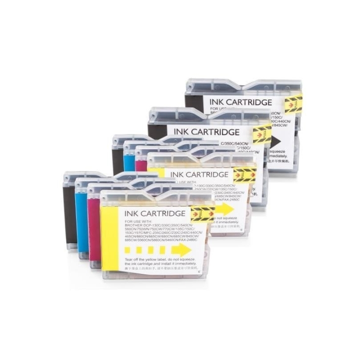 Compatible Brother LC-1000 ink saving set (4xBK,je 2xC,M,Y) 10 pieces